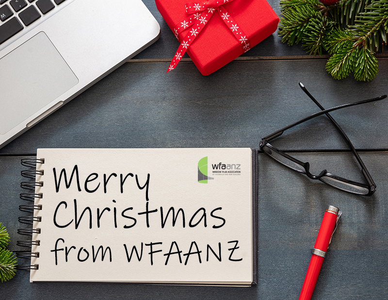 Christmas,,Office,Closed.,Business,Desk,Flat,Lay,,Holiday,Card,Template.
