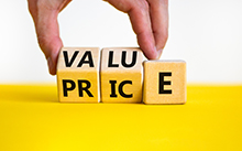 Value,And,Price,Symbol.,Businessman,Turns,Wooden,Cubes,And,Changes